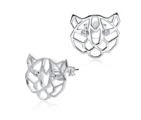 Tiger Shaped Silver Stud Earring STS-3730